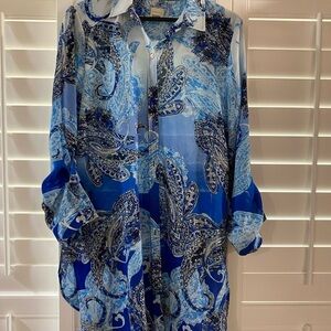 Chico's Blue and White Paisley Shirt